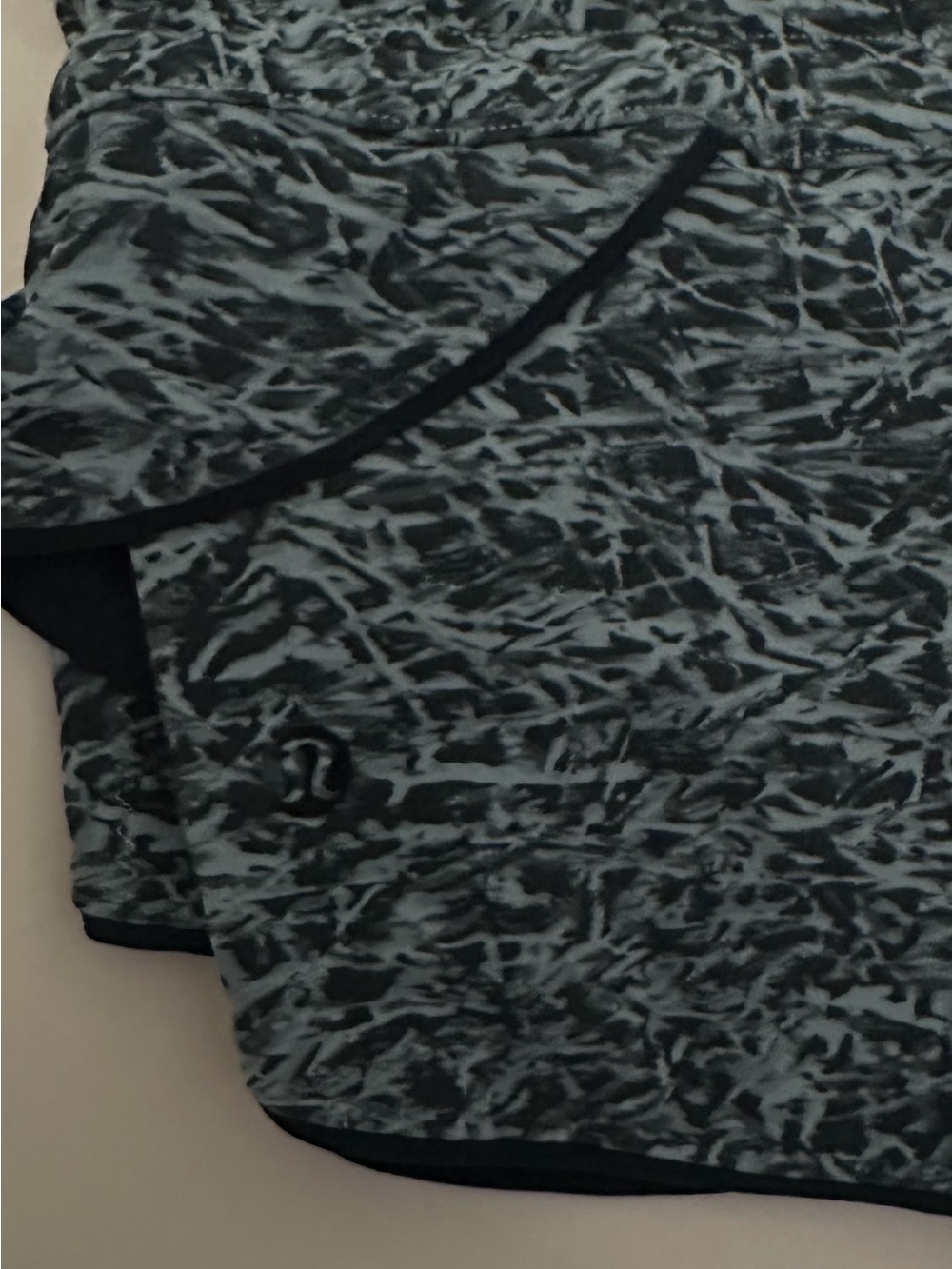 lululemon athletica Women’s Athletic Shorts in Teal and Black Marble Print
